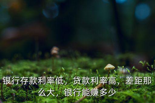 銀行存款利率低，貸款利率高，差距那么大，銀行能賺多少