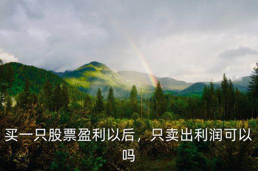 買(mǎi)一只股票盈利以后，只賣(mài)出利潤(rùn)可以嗎