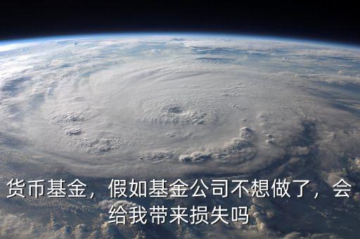 貨幣基金，假如基金公司不想做了，會給我?guī)頁p失嗎