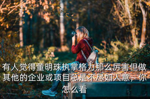 有人覺得董明珠執(zhí)掌格力那么厲害但做其他的企業(yè)或項(xiàng)目總是不盡如人意，你怎么看
