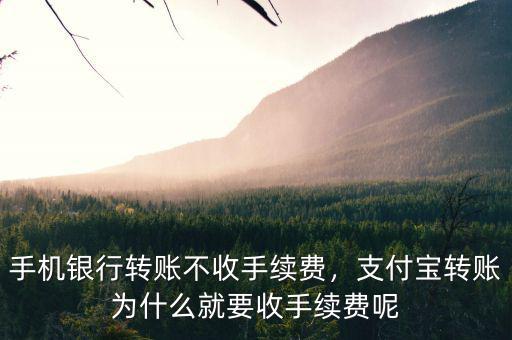 手機銀行轉賬不收手續(xù)費，支付寶轉賬為什么就要收手續(xù)費呢