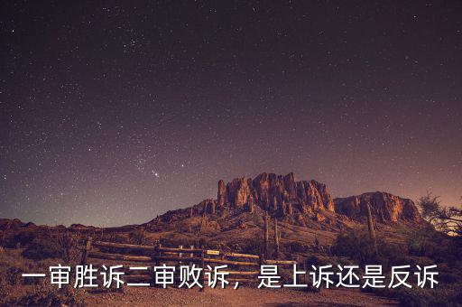 一審勝訴二審敗訴，是上訴還是反訴