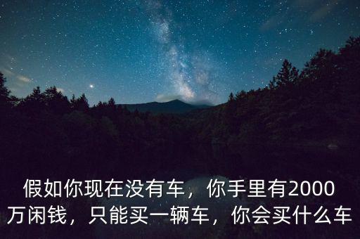 假如你現(xiàn)在沒有車，你手里有2000萬閑錢，只能買一輛車，你會買什么車