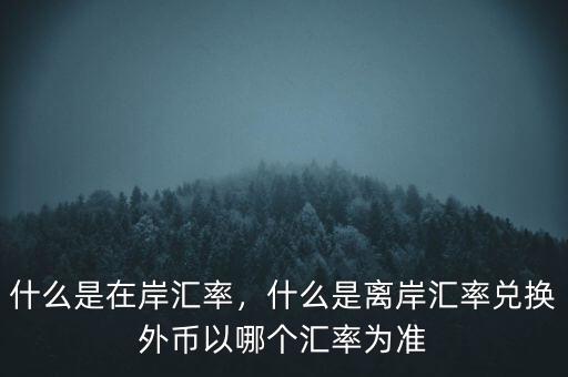 什么是在岸匯率，什么是離岸匯率兌換外幣以哪個匯率為準(zhǔn)
