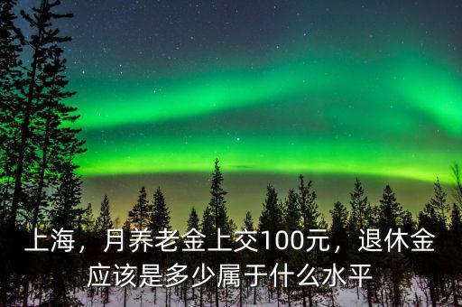 上海，月養(yǎng)老金上交100元，退休金應(yīng)該是多少屬于什么水平