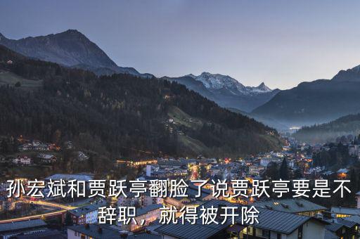 孫宏斌和賈躍亭翻臉了說賈躍亭要是不辭職，就得被開除