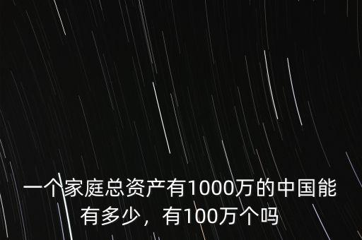 一個(gè)家庭總資產(chǎn)有1000萬(wàn)的中國(guó)能有多少，有100萬(wàn)個(gè)嗎