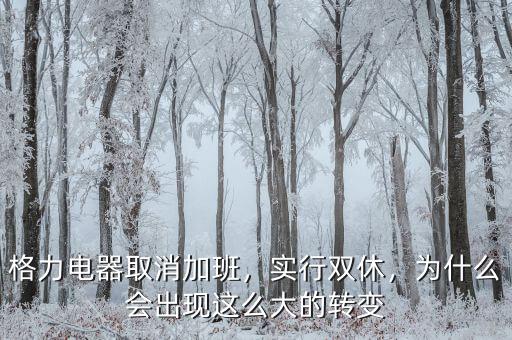 格力電器取消加班，實行雙休，為什么會出現(xiàn)這么大的轉(zhuǎn)變