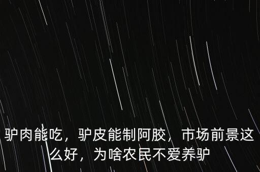 驢肉能吃，驢皮能制阿膠，市場前景這么好，為啥農(nóng)民不愛養(yǎng)驢