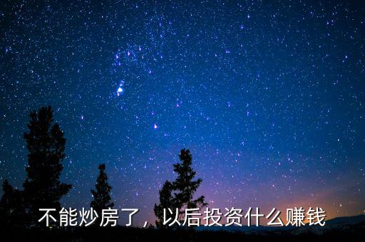 不能炒房了，以后投資什么賺錢