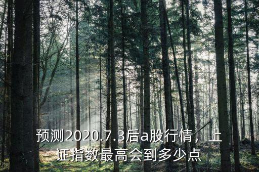 預(yù)測2020.7.3后a股行情，上證指數(shù)最高會到多少點(diǎn)