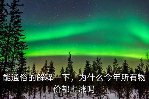 能通俗的解釋一下，為什么今年所有物價(jià)都上漲嗎