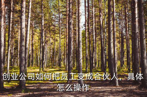 創(chuàng)業(yè)公司如何把員工變成合伙人，具體怎么操作