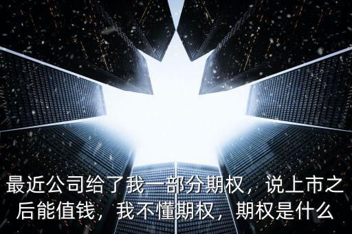 最近公司給了我一部分期權(quán)，說上市之后能值錢，我不懂期權(quán)，期權(quán)是什么