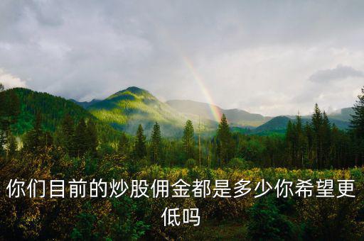 股票買(mǎi)賣傭金是多少,你們目前的炒股傭金都是多少