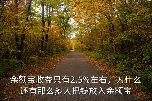 余額寶收益只有2.5%左右，為什么還有那么多人把錢放入余額寶