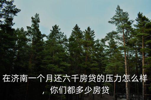 在濟(jì)南一個(gè)月還六千房貸的壓力怎么樣，你們都多少房貸