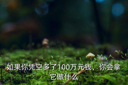 如果你憑空多了100萬元錢，你會(huì)拿它做什么