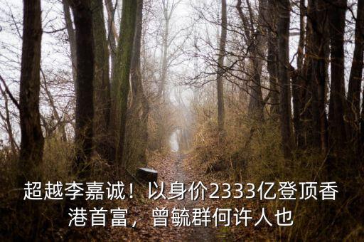 超越李嘉誠(chéng)！以身價(jià)2333億登頂香港首富，曾毓群何許人也