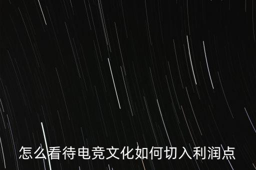 電競(jìng)行業(yè)怎么掙錢,怎么看待電競(jìng)文化