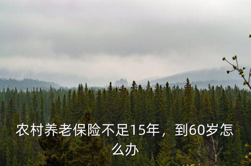 農(nóng)村養(yǎng)老保險不足15年，到60歲怎么辦