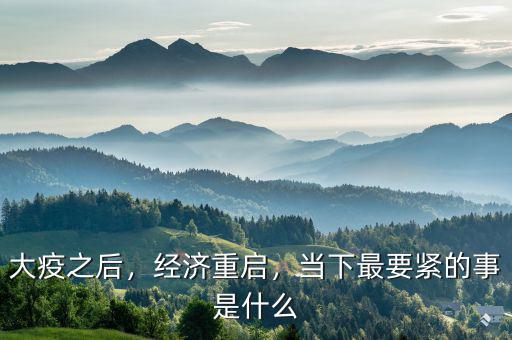 大疫之后，經濟重啟，當下最要緊的事是什么
