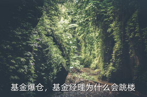 基金爆倉，基金經(jīng)理為什么會跳樓