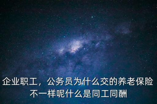 企業(yè)職工，公務(wù)員為什么交的養(yǎng)老保險(xiǎn)不一樣呢什么是同工同酬