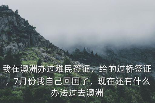 我在澳洲辦過難民簽證，給的過橋簽證，7月份我自己回國(guó)了，現(xiàn)在還有什么辦法過去澳洲