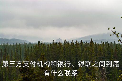 第三方支付機(jī)構(gòu)和銀行、銀聯(lián)之間到底有什么聯(lián)系