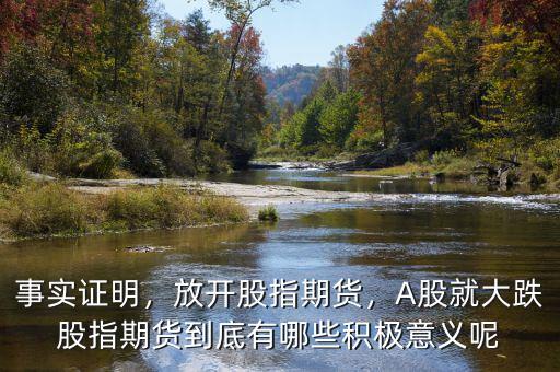 事實(shí)證明，放開(kāi)股指期貨，A股就大跌股指期貨到底有哪些積極意義呢
