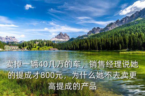 賣掉一輛40幾萬的車，銷售經(jīng)理說她的提成才800元，為什么她不去賣更高提成的產(chǎn)品