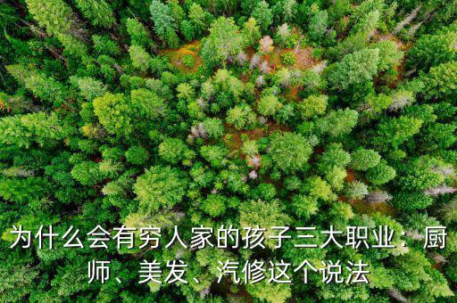 為什么會(huì)有窮人家的孩子三大職業(yè)：廚師、美發(fā)、汽修這個(gè)說(shuō)法