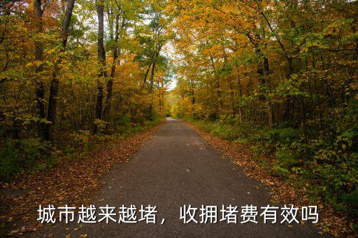 城市越來越堵，收擁堵費有效嗎
