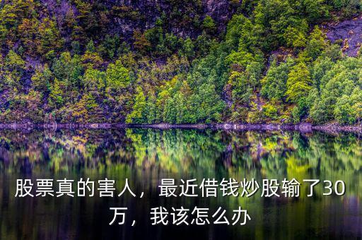 股票真的害人，最近借錢炒股輸了30萬，我該怎么辦