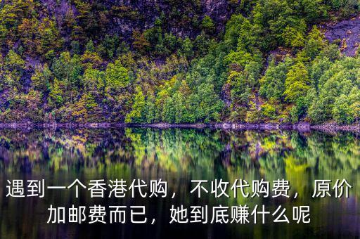 遇到一個(gè)香港代購(gòu)，不收代購(gòu)費(fèi)，原價(jià)加郵費(fèi)而已，她到底賺什么呢