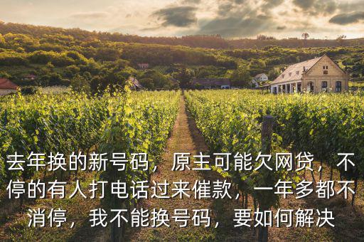 去年換的新號碼，原主可能欠網(wǎng)貸，不停的有人打電話過來催款，一年多都不消停，我不能換號碼，要如何解決