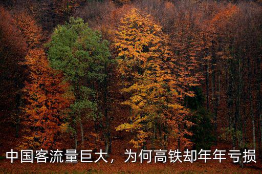 中國客流量巨大，為何高鐵卻年年虧損