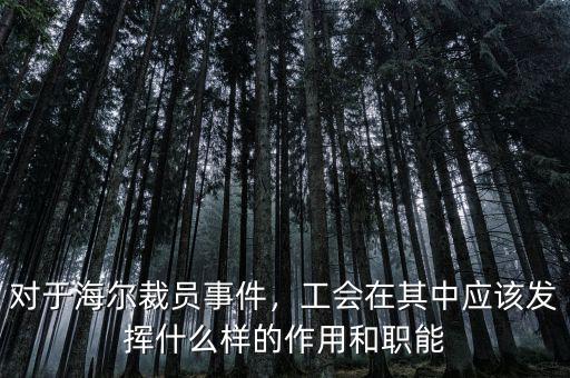 對(duì)于海爾裁員事件，工會(huì)在其中應(yīng)該發(fā)揮什么樣的作用和職能