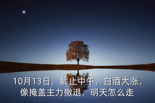 10月13日，截止中午，白酒大漲，像掩蓋主力撤退，明天怎么走