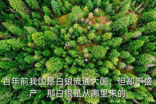 百年前我國(guó)是白銀流通大國(guó)，但卻不盛產(chǎn)，那白銀是從哪里來的