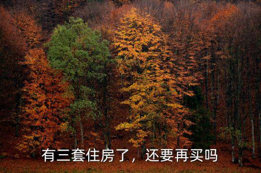 有三套住房了，還要再買嗎