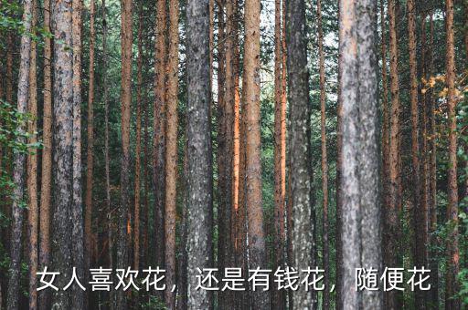 女人喜歡花，還是有錢花，隨便花