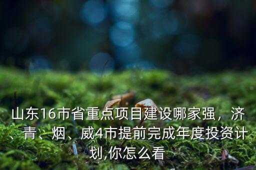 山東16市省重點項目建設哪家強，濟、青、煙、威4市提前完成年度投資計劃,你怎么看