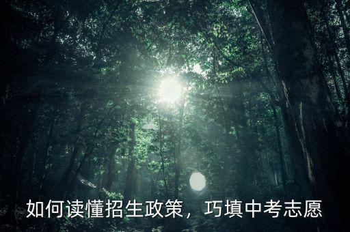如何讀懂招生政策，巧填中考志愿