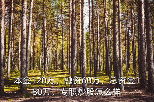 本金120萬，融資60萬，總資金180萬，專職炒股怎么樣
