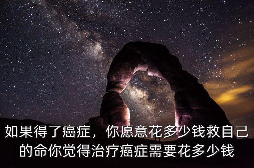 如果得了癌癥，你愿意花多少錢救自己的命你覺得治療癌癥需要花多少錢