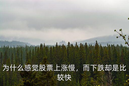 為什么感覺股票上漲慢，而下跌卻是比較快