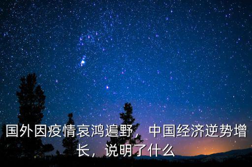 國外因疫情哀鴻遍野，中國經(jīng)濟逆勢增長，說明了什么