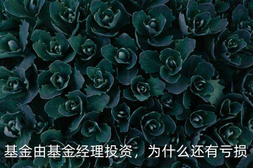 基金由基金經(jīng)理投資，為什么還有虧損